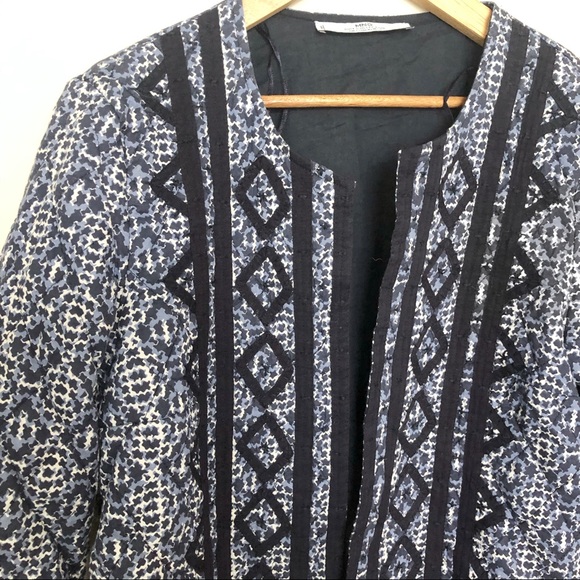 Mango MNG Suit Quilted Embellished Blue Jacket - Picture 3 of 7